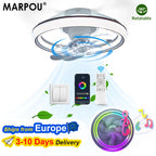 MARPOU Ventilatore da soffitto Luci 90W Ventilatore oscillante a 7 pale Ventilatore da soffitto moderno con luce a LED Lampada da ventilatore a LED per ristorante con telecomando