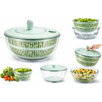 7-teiliges multifunktionales Salatschleuder-Set, Gemüsewascher, Gemüsehacker, Gemüseschneider, Reibe, Salatschüssel mit Deckel, Küchenhelfer