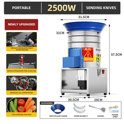 Electric Vegetable Shredder for Chicken Feed, Feed Chopper Machine, Vegetable Shredder for Poultry