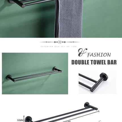 Matt Black Stainless Steel Towel Rack Towel Bar Soap Dish Toilet Paper Holder Towel Hooks Bathroom Accessories