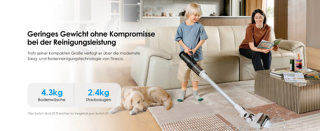 Tineco Floor One Switch S6 Staubsauger- und Wischroboter 5-in-1 mit Selbstreinigungsfunktion und doppelter rotierender Bürste für schnelle Reinigung