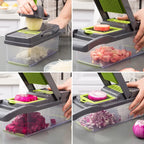 14/16 in 1 Tritatutto per verdure multifunzionale Tritatutto per cipolla Manico Griglia per alimenti Chopper per alimenti Cucina Affettatrice per verdure Dicer Cut