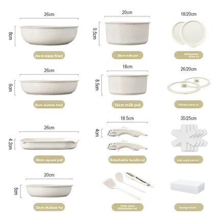Set di pentole GIYOCA con manici rimovibili, antiaderenti in ceramica, senza PFOS e PFOA, adatti per induzione/forno/lavastoviglie, compatibili con tutti i tipi di fornelli, idea regalo per la cucina.