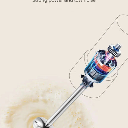 Four-in-one immersion blender, stainless steel immersion blender, turbine rotation system suitable for meat, vegetables, etc.