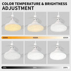 Ventilatore da soffitto JOYINLED con illuminazione e telecomando, pale retrattili a scomparsa, luce dimmerabile, silenzioso, 3 velocità per camera da letto