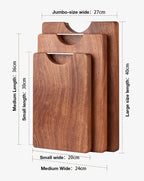 Quadratisches flaches Schneidebrett aus massivem Ebenholz, multifunktionales doppelseitiges Küchen-Schneidebrett aus Vollholz