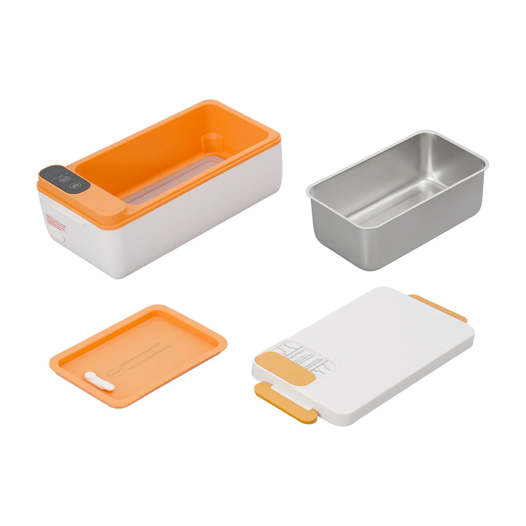 Tragbarer smarter Speisenwärmer mit wiederaufladbarem 1-Liter-Akku, Touch-Steuerung, LED-Anzeige und USB-Ladefunktion