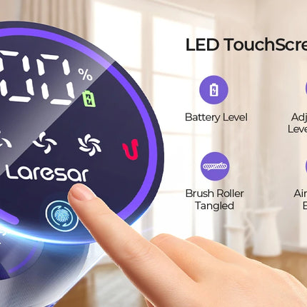 Laresar V7 500W 50000PA Cordless Vacuum Cleaner with Suction Power Portable Smart Home Appliance Removable Battery Dust Cup