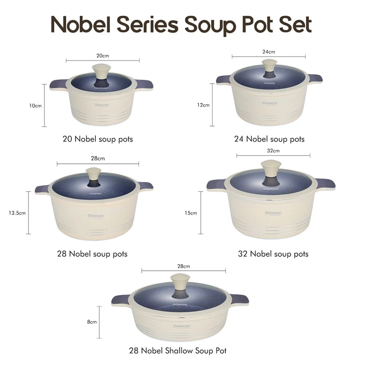 DONNOR 15-teiliges Keramik-Kochgeschirr-Set Töpfe und Pfannen Set Antihaft-Induktionsküche Platzsparendes Kochgeschirr-Set Induktion RV-Set JT445