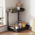 Küchenregal, höhenverstellbares Regal mit 2 Körben, Kaffeebar-Schrank 40 x 30 x 33,5-42 cm