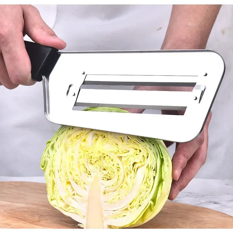 Affettatrice per Verdure in Acciaio Inox, Utensile Multifunzione per Tagliare e Sminuzzare Cavolo, Lattuga, Carote e Cipolle per Preparazione in Cucina