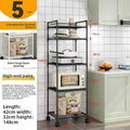 Scaffale da pavimento multistrato da cucina, scaffale da parete integrato rimovibile per uso domestico
