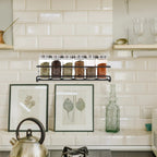 Set di 2 Portaspezie da Parete per Cucina, Design Moderno Salvaspazio, Organizzatore per Bottiglie e Barattoli