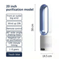 Ventilatore senza pale da 16 pollici, a torre con diametro di 80 cm °   Base oscillante, telecomando, regolazione continua della velocità, display LED, funzione di spegnimento automatico, ventola di raffreddamento portatile