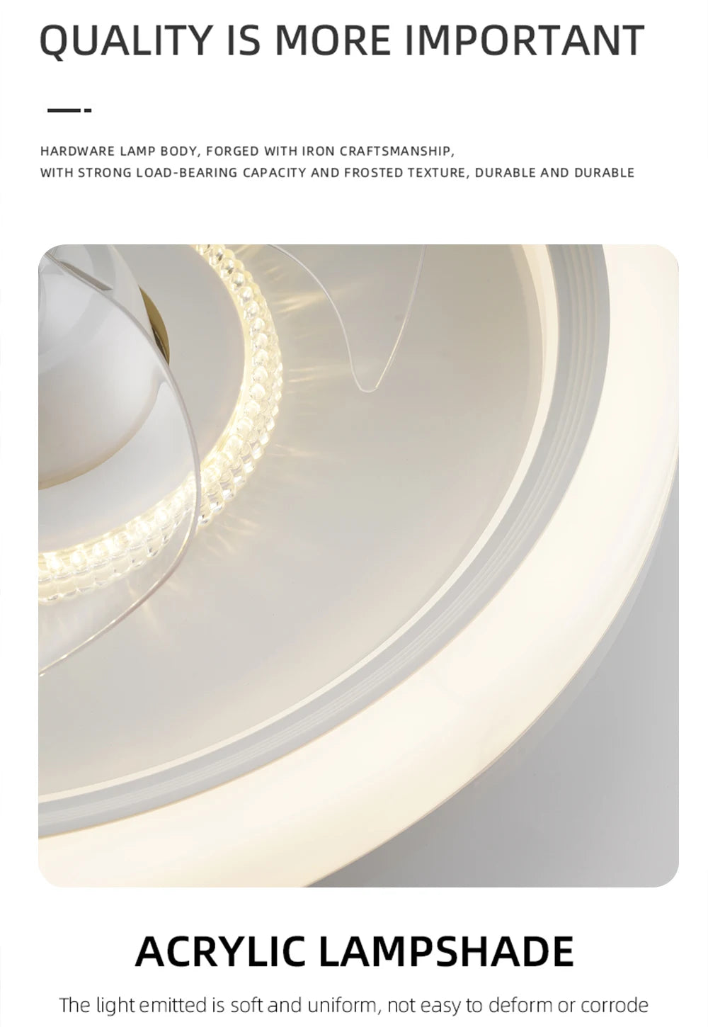 360 °   Ventilatore da Soffitto Rotante con Luce 220V, Dimmerabile Intelligente, 6 Velocità, Ventilatore Elettrico Decorativo per Casa, Camera da Letto, Balcone