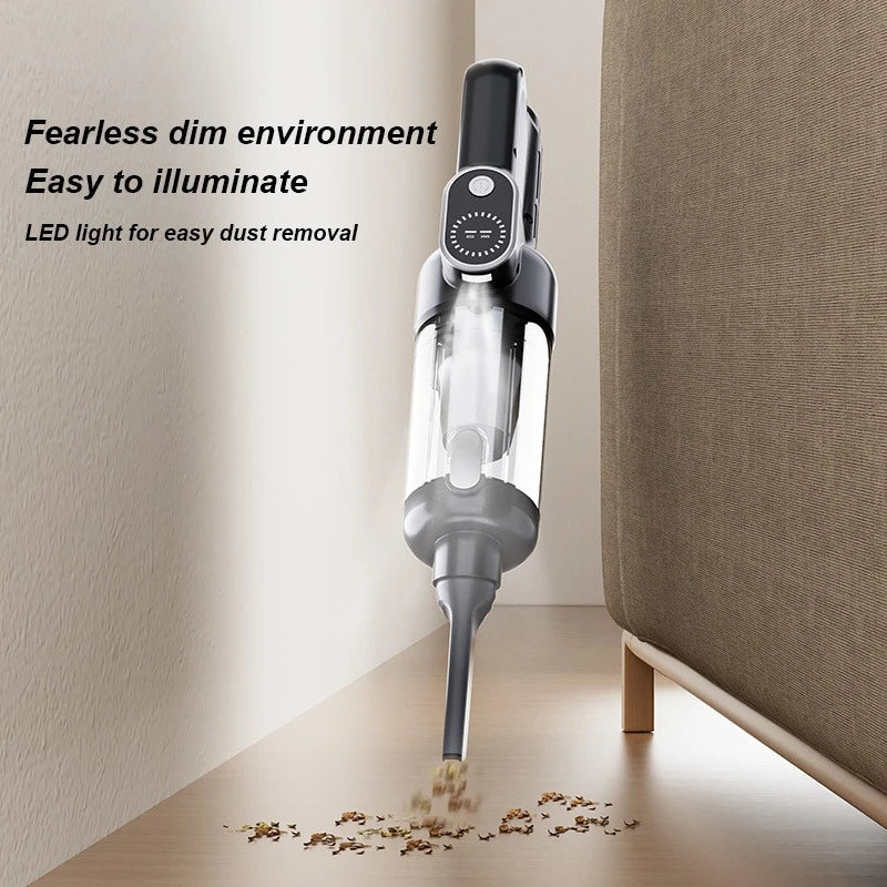 Brushless Cordless Handheld Vacuum Cleaner, High Suction, for Home and Car, Mini, Rechargeable, with LED for Car Cleaning.
