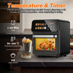 Digitale Heißluftfritteuse 10L, 1500W, 10 Programme, 80-200°C Sichtfenster, Timer, Innenbeleuchtung, Antihaftbeschichtung