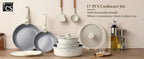 KOCH SYSTEME CS Set di pentole antiaderenti 17 pezzi Set di pentole e padelle con manico staccabile Pentole antiaderenti a induzione Pentola per salsa da cucina