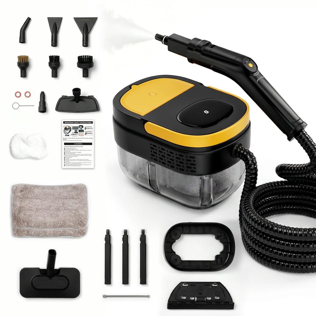 Podofo 2500W Handdampfreiniger, Klimaanlagenreinigungsmaschine mit 1,6L Tank, Hochdruck-Dampfreiniger, schnelle Aufheizung in 15s, 45 Minuten Dauerdampf, p