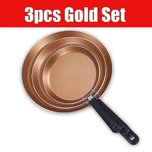 Set mit 3 antihaftbeschichteten Pfannen für Zuhause, 6, 8, 10 Zoll, Kochgeschirr, Bratpfannen und Schmorpfannen, Kompatibel mit allen Herdarten