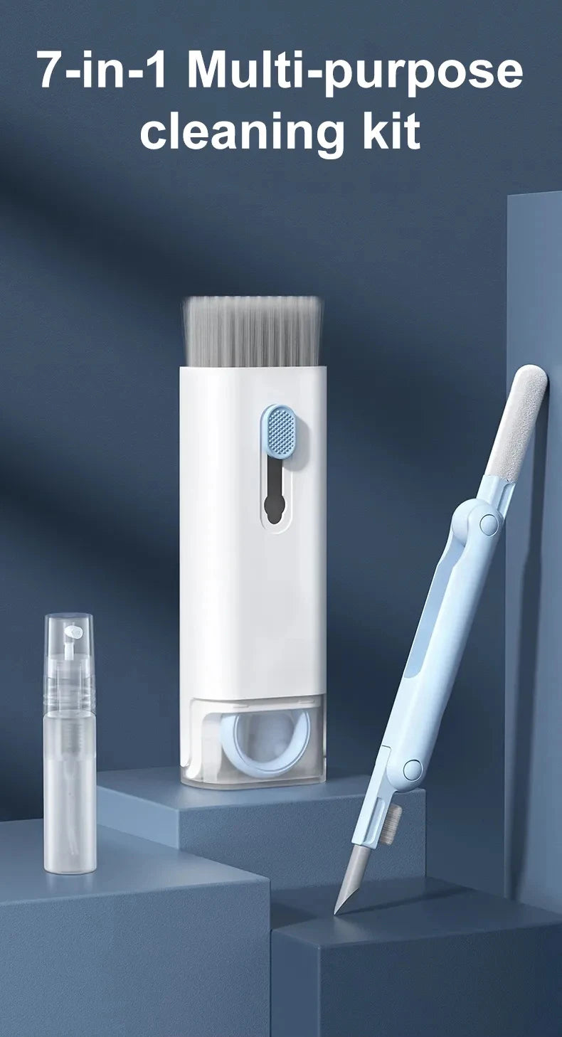 7 in 1 kit spazzola per pulizia tastiera computer penna per pulizia auricolari per auricolare strumenti per la pulizia della tastiera kit estrattore per copritasti detergente