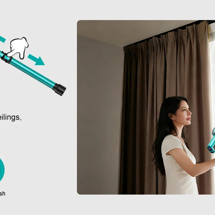 Cordless stick vacuum cleaner, free-standing, 58Kpa/55 min/10-in-1, with LED light brush for pet hair/carpets
