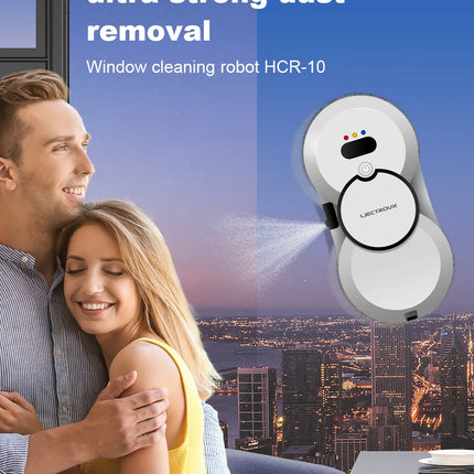 Robot lavavetri ultrasottile Liectroux HCR-10 con spray ad acqua a ultrasuoni, robot aspirapolvere per finestre, tergivetro per la casa, pulizia a secco e umida, percorso AI