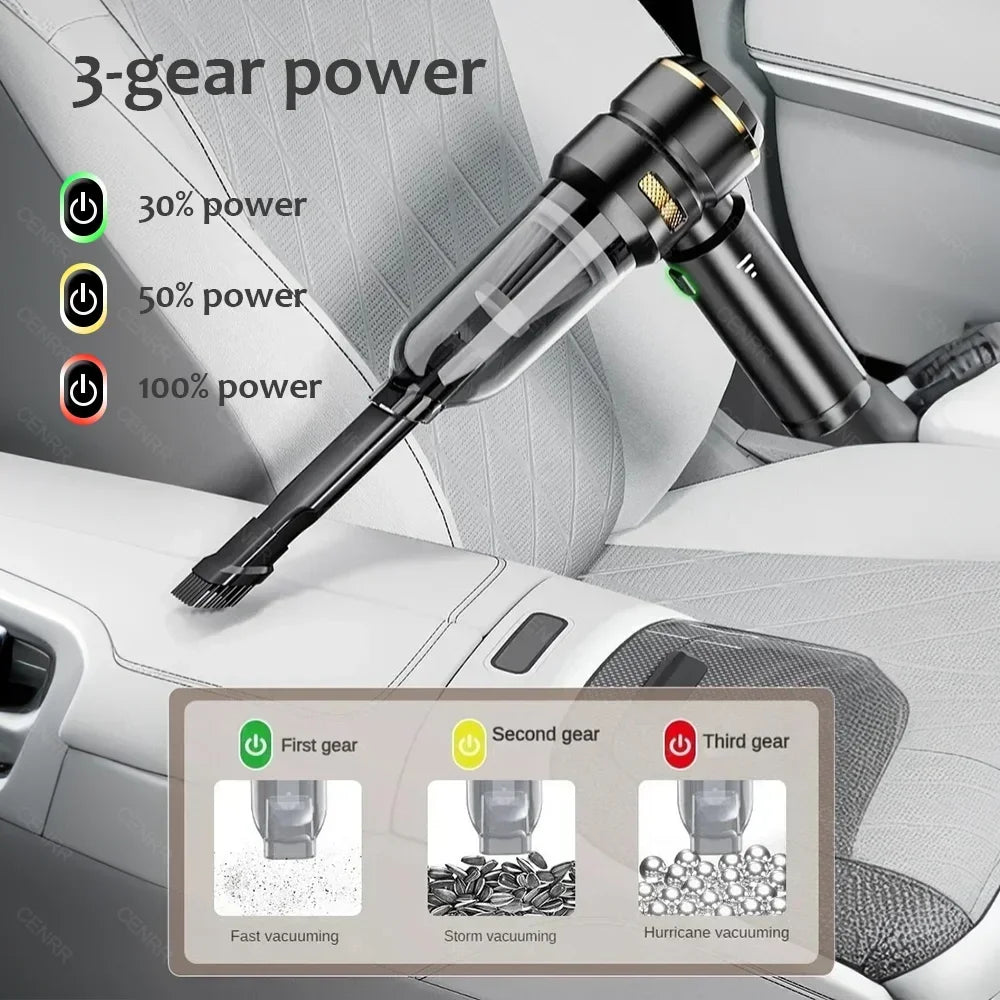 CENRR 998000 Staubsauger für Auto PA Leistungsstarker tragbarer Handstaubsauger für Autozubehör kabelloser Roboter-Autoreiniger