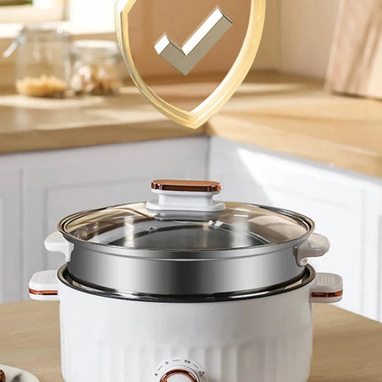Portable Multifunction Electric Cooker Hot Pot Double Layer Household Mini Non-Stick Pots for Kitchen and Home Appliances