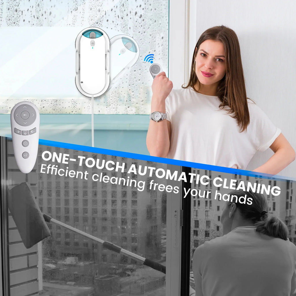 INSE Fensterputzroboter Automatische Wassersprühfunktion mit Fernbedienung Intelligenter Staubsauger für die Glasreinigung zu Hause