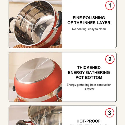 Premium 12-Piece Stainless Steel Nonstick Cookware Set with Glass Lids for Home Kitchen