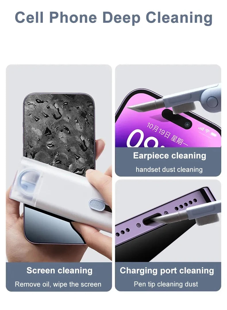 7 in 1 kit spazzola per pulizia tastiera computer penna per pulizia auricolari per auricolare strumenti per la pulizia della tastiera kit estrattore per copritasti detergente