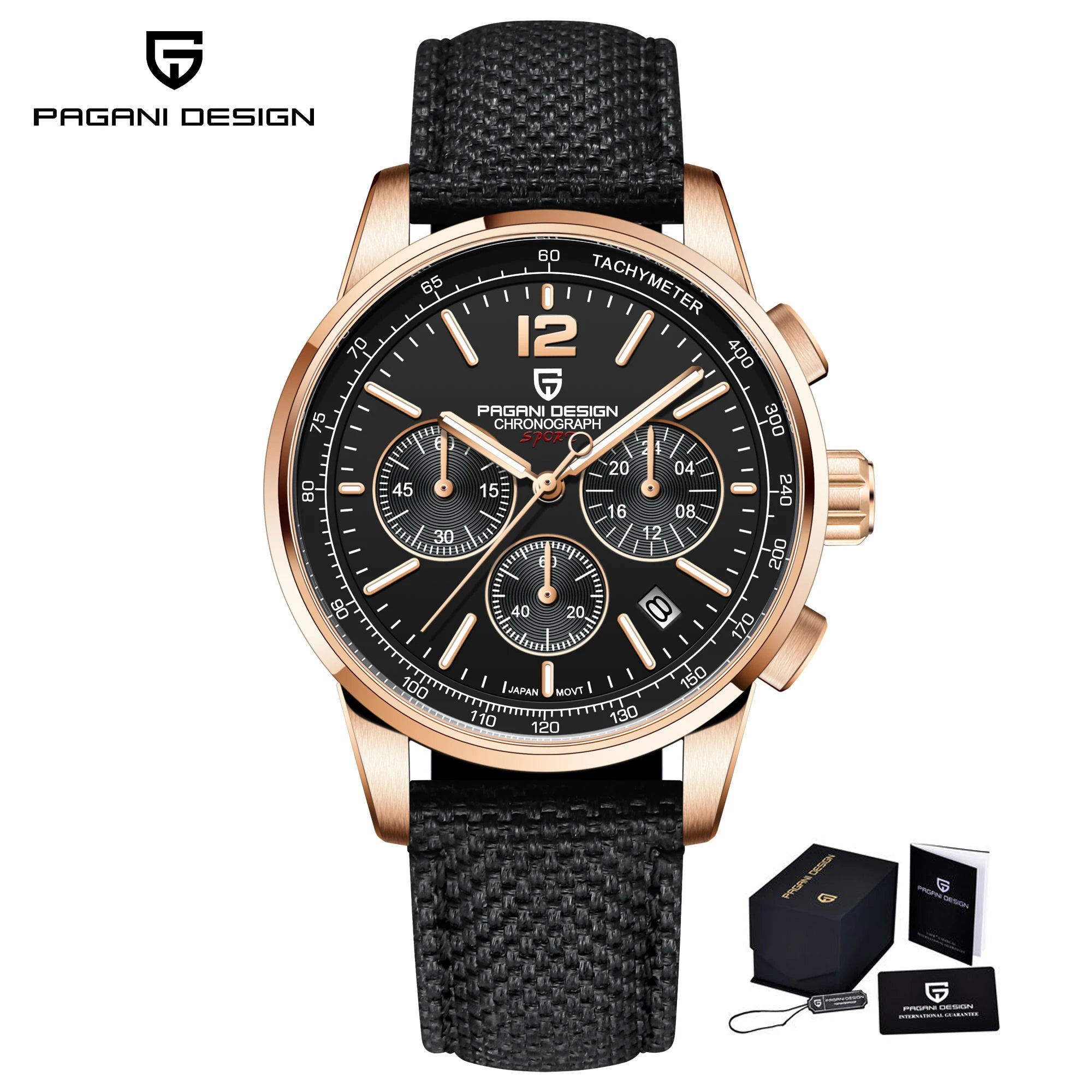 PAGANI DESIGN Orologio da Polso Uomo Quarzo VK63 41mm Vetro Zaffiro 10 Bar