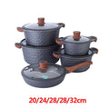 DONNOR Pentole e Padelle Set 10 Pezzi Set di Pentole Antiaderenti Set di Pentole da Cucina a Induzione Non Tossico con Padelle Stock Pot JT526