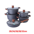 DONNOR Pentole e Padelle Set 10 Pezzi Set di Pentole Antiaderenti Set di Pentole da Cucina a Induzione Non Tossico con Padelle Stock Pot JT526