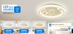Ventilatore da Soffitto Intelligente con Telecomando e Luce Dimmerabile, Moderno per Camera da Letto, Silenzioso con LED