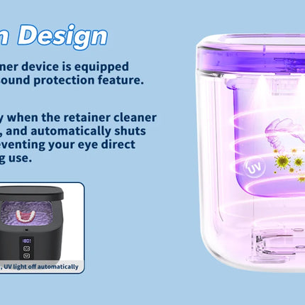 KUNPHY Ultrasonic Cleaner Jewelry Cleaning Kit UV Light Sterilization Sonic 48kHz for Watches Contact Lenses Glasses Dentures Teeth