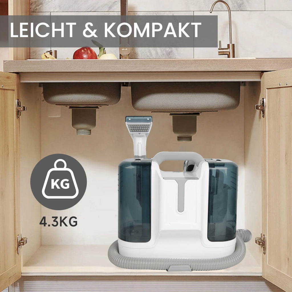 450W Tragbarer Polsterreiniger, Multifunktions-Teppich- und Sofareinigungsmaschine mit 10KPA Saugkraft, Doppeltem Wassertank, Geräuscharm ≤82dB, Nasssauger zur Entfernung von Mi