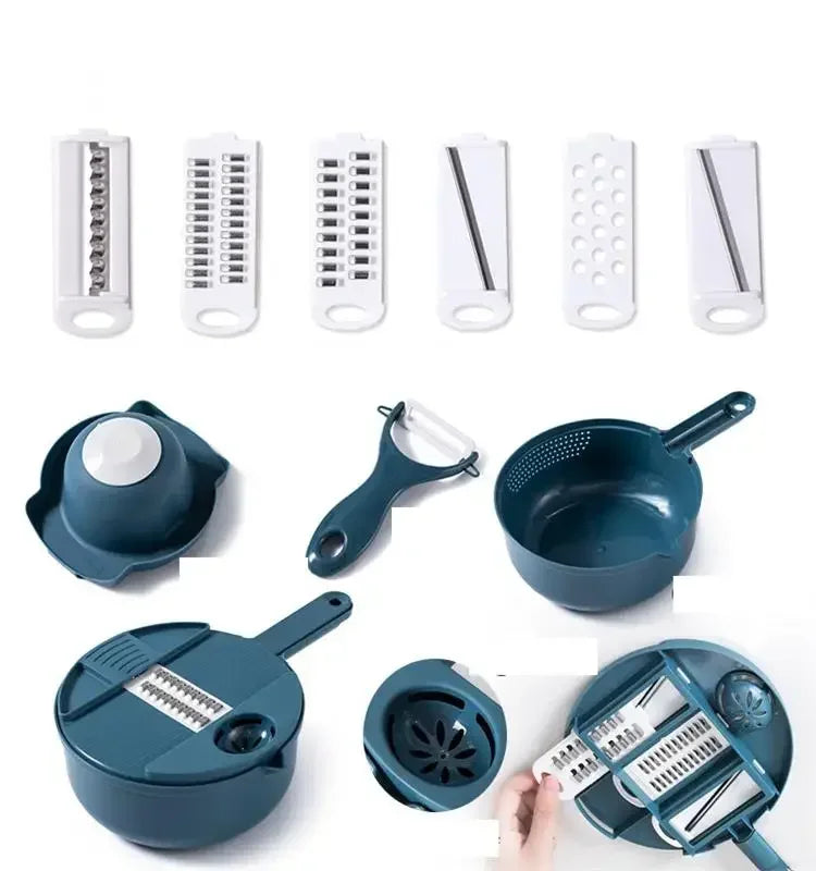 12 in 1 tritatutto per verdure multifunzionale patate tagliate manualmente affettatrice per ravanello grattugia utensili da cucina per hotel/commerciale