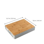 Schneidebrettschublade aus Bambuskunststoff, multifunktionaler Schubladen-Organizer aus Holz für Küchenutensilien, Schneidebretter