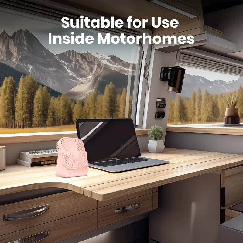 Mini ventilatore portatile USB da tavolo, flusso d'aria potente e funzionamento silenzioso, 4 velocità, vento a 180° ° Ventilatori da terra girevoli per la casa
