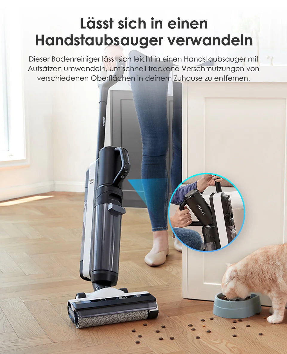 Tineco Floor One S5 Combo Smarter Nass-/Trockensauger mit iLoop-Technologie, 5-in-1 Nasssauger für Tierhaare, Hartböden, LED-Display, Wi-Fi
