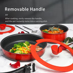 COOKER KING Set di Padelle Antiaderenti con Manico Rimovibile, Rivestimento per Alimenti, Pentola per Cottura a Induzione, Padella per Bistecche e Omelette