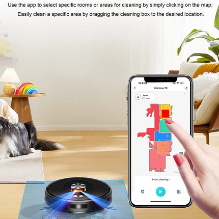 Liectroux T9 Robot Vacuum and Mop with LDS Navigation, 6500Pa Powerful Suction, Auto-Empty Station, Multi-Floor Mapping, Carpet Boost, Tangle-Free Brushes, 2.4/5GHz WiFi