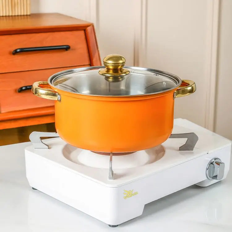 Set di pentole in acciaio inossidabile da 10 pezzi Pentole a induzione Utensili da cucina antiaderenti Pentola per stufato in acciaio inossidabile con coperchio per pentola