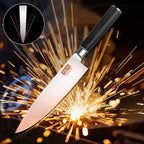Professionelles 10-teiliges Küchenmesser-Set Chefmesser Tranchiermesser Hochkohlenstoffstahl Superscharfer Holzgriff Geschenkbox