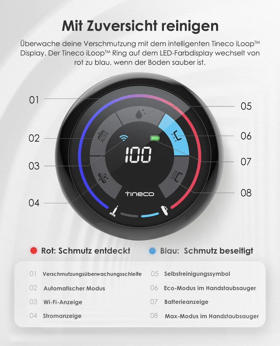 Tineco Floor One S5 Combo Smarter Nass-/Trockensauger mit iLoop-Technologie, 5-in-1 Nasssauger für Tierhaare, Hartböden, LED-Display, Wi-Fi