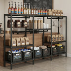 Commercial 9-Tier Metal Shelving, Reinforced Steel Rack for Display and Storage, Ideal for Cafes, Bars, and Kitchens