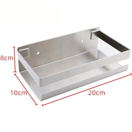 Stainless Steel Spice Rack No Drilling, Wall Mounted Organizer for Kitchen and Bathroom, Home Storage Organizer