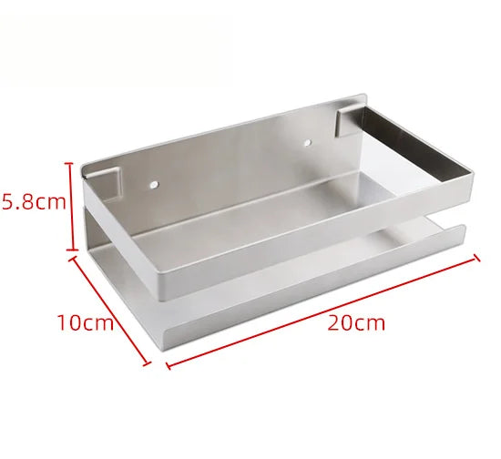 Portaspezie in Acciaio Inox Senza Foratura, Organizzatore da Parete per Cucina e Bagno, Organizzatore per Stoccaggio Domestico
